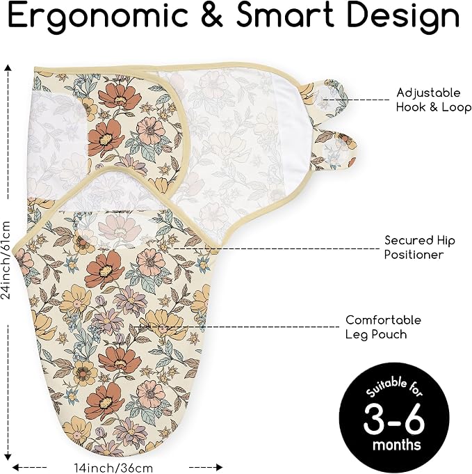 Cotton Swaddles for Newborn, Baby Newborn Swaddle 3-6 Month | 2-Pack Soft - Image 2