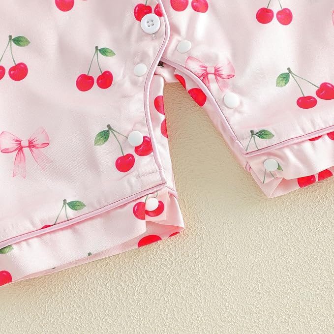 Kuriozud Baby Girl Boy Romper Pajamas Onesie Short Sleeve Button Down Pjs - Image 9