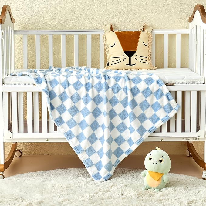 Yurhap Checkered Baby Blanket Fleece Baby Blankets - Image 5