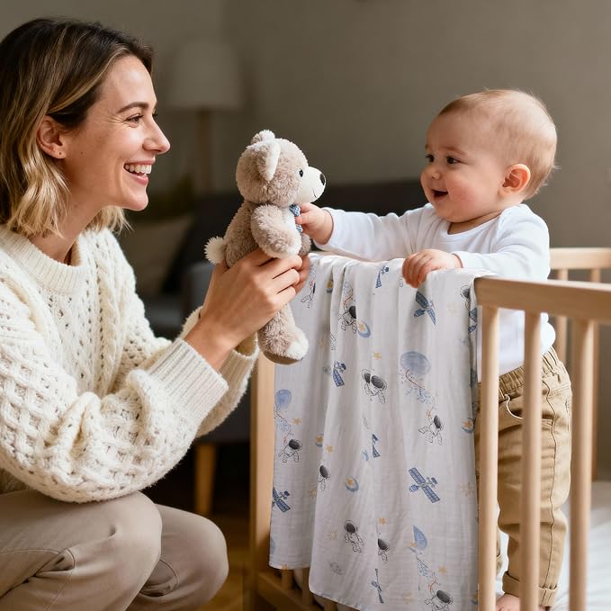 GLLQUEN BABY Muslin Swaddle Blankets 2Pk Receiving Blanket Large 35" x 40" | - Image 6