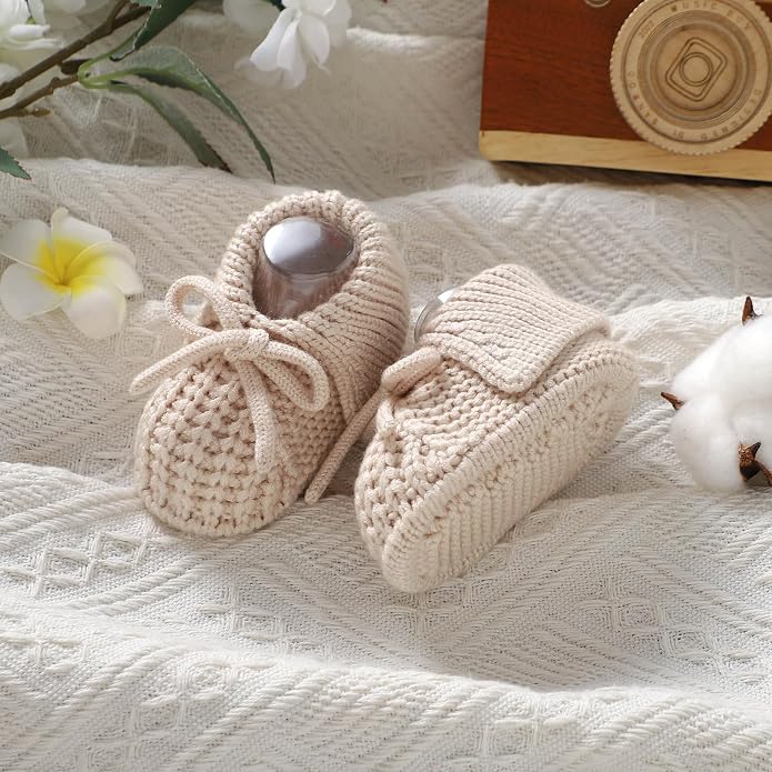 Baby Booties Newborn Boys Girls First Walkers Knit Infant Sock Shoes - Image 3