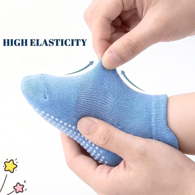 GRPSKCOS Non Slip Toddler Baby Socks 12 Pairs Anti Skid Ankle Socks - Image 5