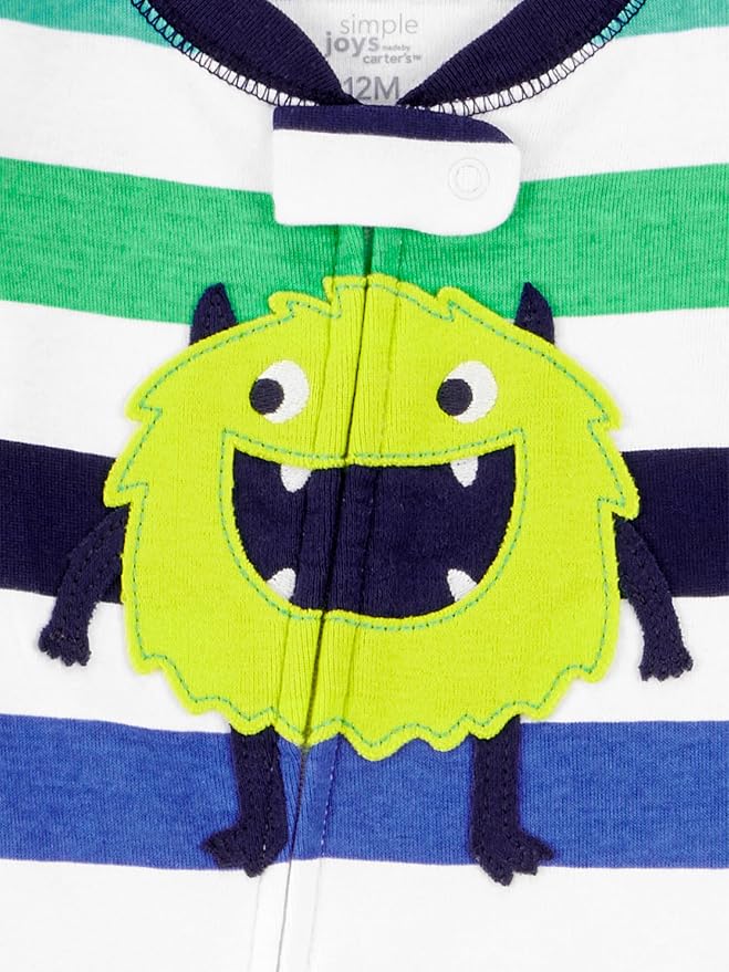 Simple Joys by Carter's Baby Boys 3 pack Snug Fit Footed Cotton Pajamas - Image 4