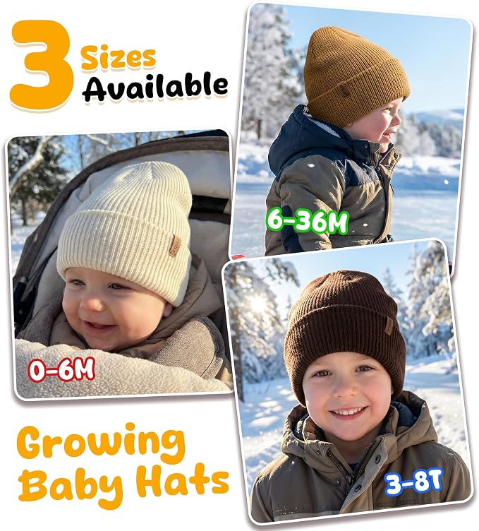 Baby Beanie Toddler Infant Winter Hats Knit Warm Caps - Image 6