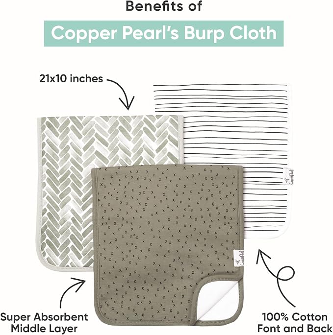 Copper Pearl Premium Baby Burp Cloths - Image 2