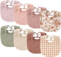 Konssy 8-Pack Muslin Baby Bibs, Adjustable Fit by Konssy