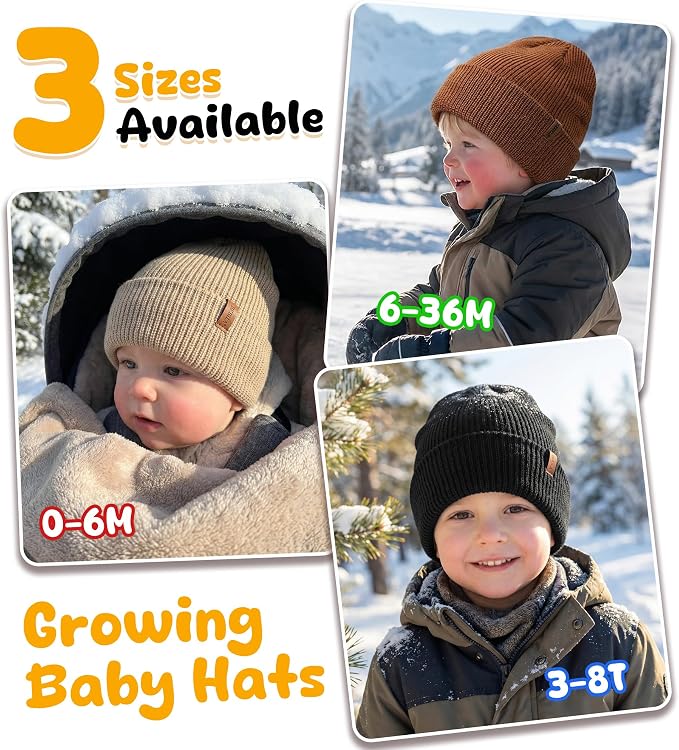 Baby Beanie Toddler Infant Winter Hats Knit Warm Caps - Image 5