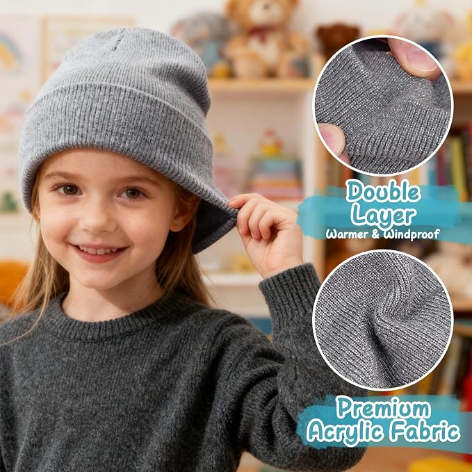 ZOORON Toddler Beanie Baby Kids Beanies Warm Winter Hat Knit Skull Cap - Image 3
