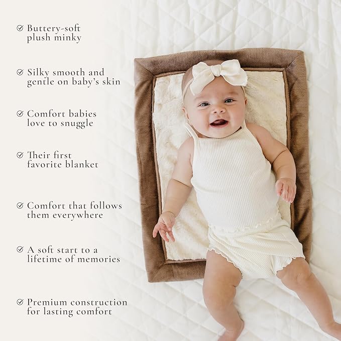 Saranoni Receiving Blanket Soft Baby Blanket Ivory Swirl Gingersnap 40x30 | - Image 2