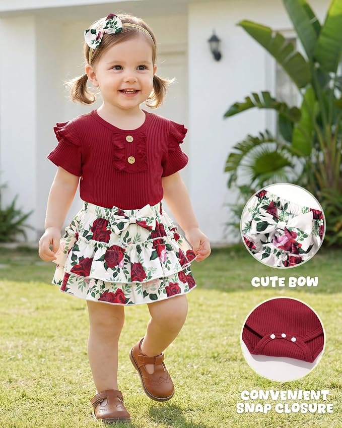 HONGTEYA Baby Girl Clothes Set Newborn Infant Summer Outfits - Image 2