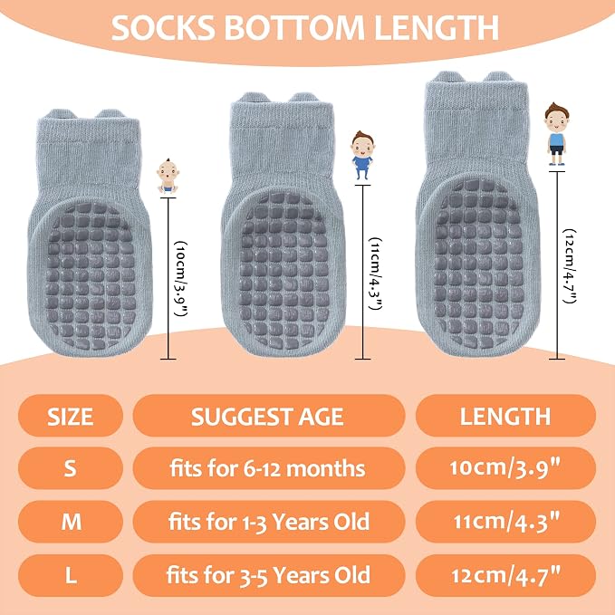 TRUEHAN 5 Pairs Toddler Non Slip Socks - Image 7
