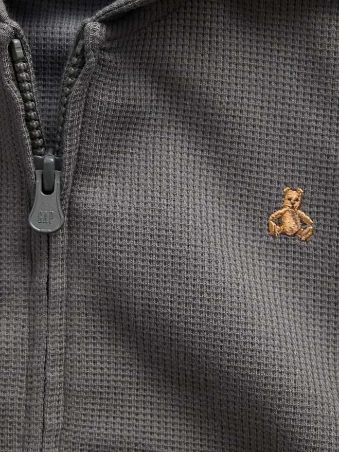 GAP Baby Boys' Icon Waffle Full Zip Hoodie - Image 2