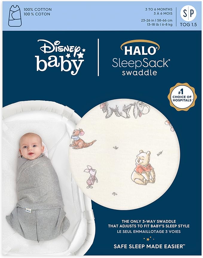 HALO Disney Baby 100% Cotton Sleepsack Swaddle, 3-Way Adjustable Wearable - Image 2