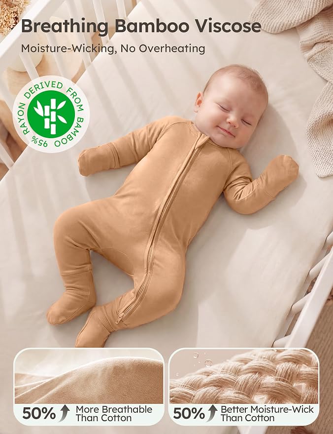 Yoofoss Viscose From Bamboo Baby Pajamas Footless & Footed baby Sleepers - Image 2