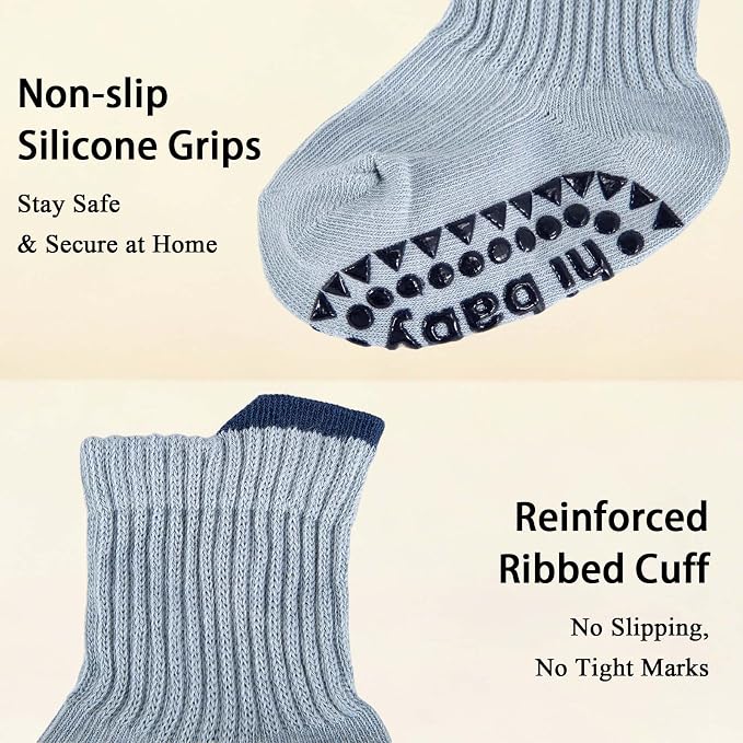 8 Pairs Baby Toddler Socks Non-Slip Grip Socks - Image 6