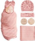 AQOKKA Newborn Receiving Blanket Wheat Ear Bow Hat Hairband Set by AQOKKA