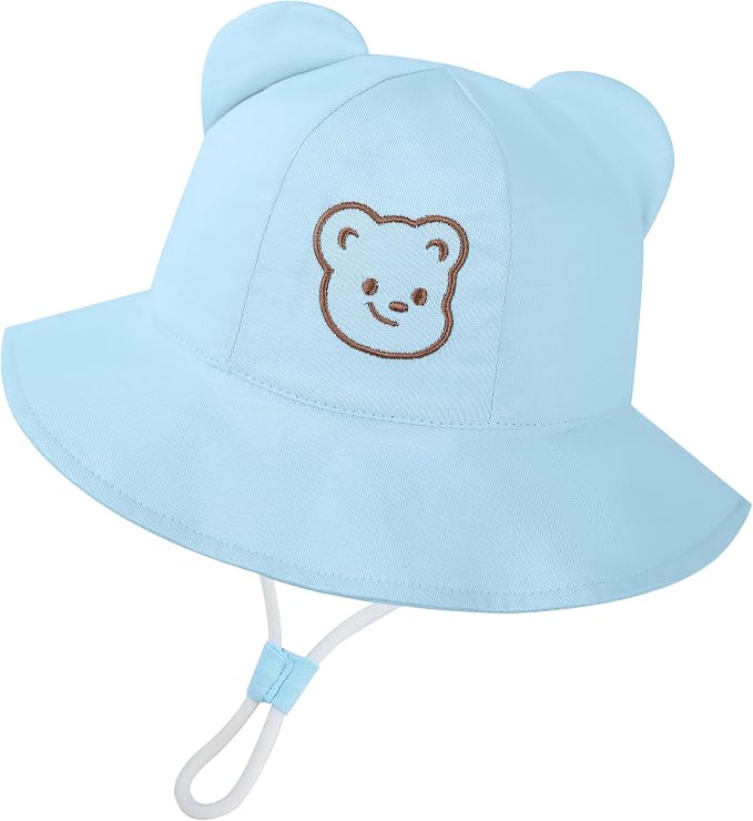 Baby Sun Hat with Bear Ear for Boys Girls, Cute Toddler Summer Bucket Hats by Unknown