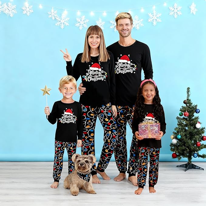 Awoscut Family Christmas Pajamas Matching Pajamas for Family, Xmas PJs Sets Holiday Sleepwear