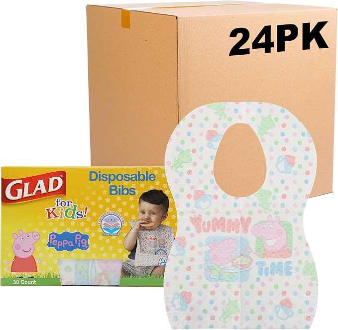 Glad for Kids Peppa Pig Paper Bibs by GladTrashFoodStorage