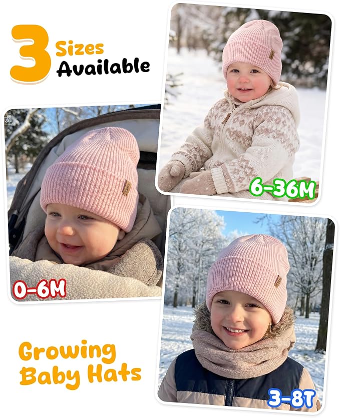 Baby Beanie Toddler Infant Winter Hats Knit Warm Caps - Image 6