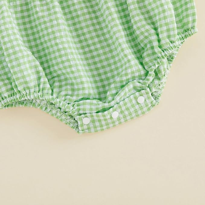 Baby Boy Girl Bubble Romper Short Sleeve Collar Summer Bodysuit - Image 7