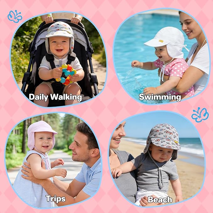 UPF50+ Baby Toddler Sun Hat - Image 5