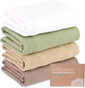 NESTALLY Cocoon Muslin Swaddle Blankets 4 Pack, Sage Green & Neutral | 100% by NESTALLY