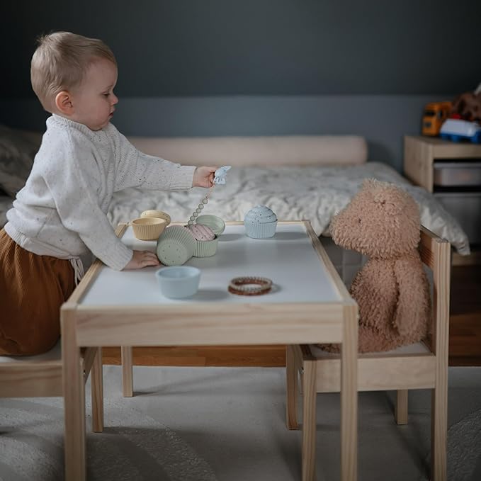 FRIGG Lucky Symmetrical SilkySoft Silicone Baby Pacifier | Made in Denmark | BPA-Free (Blush/Cedar, 6-18 Months)