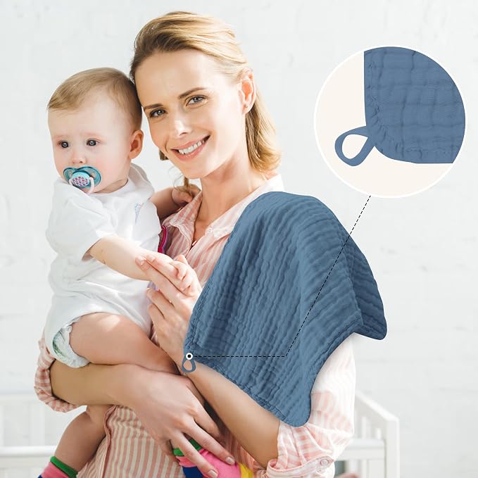 12 Pack Muslin Burp Cloths - Image 6