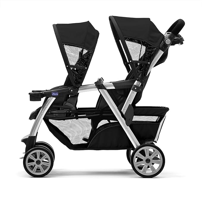 Chicco Cortina Together Double Stroller - Minerale | Black/Silver