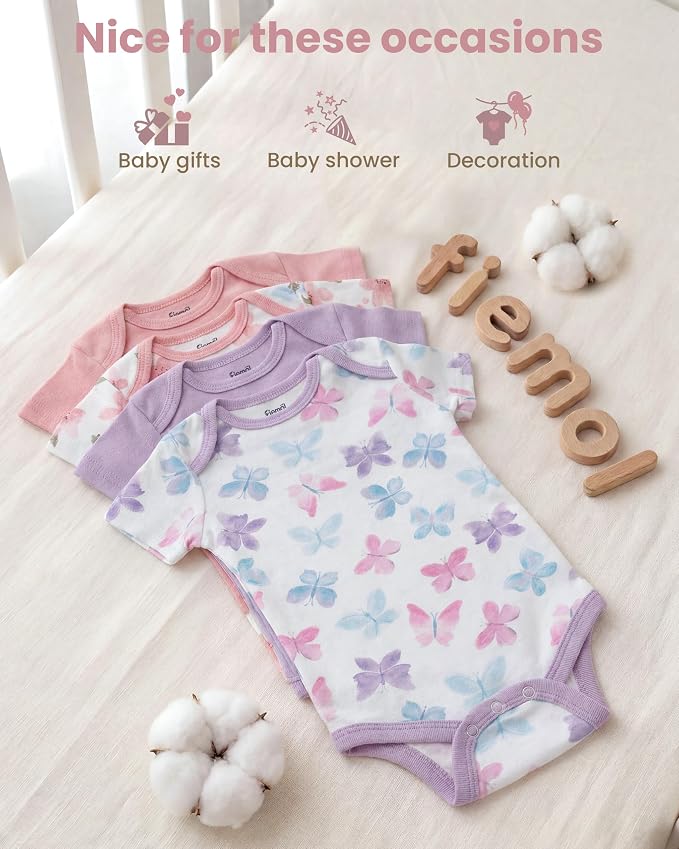 Baby Bodysuits Newborn 100% Cotton, Soft Short Sleeve Toddler Infant Cute Body - Image 7