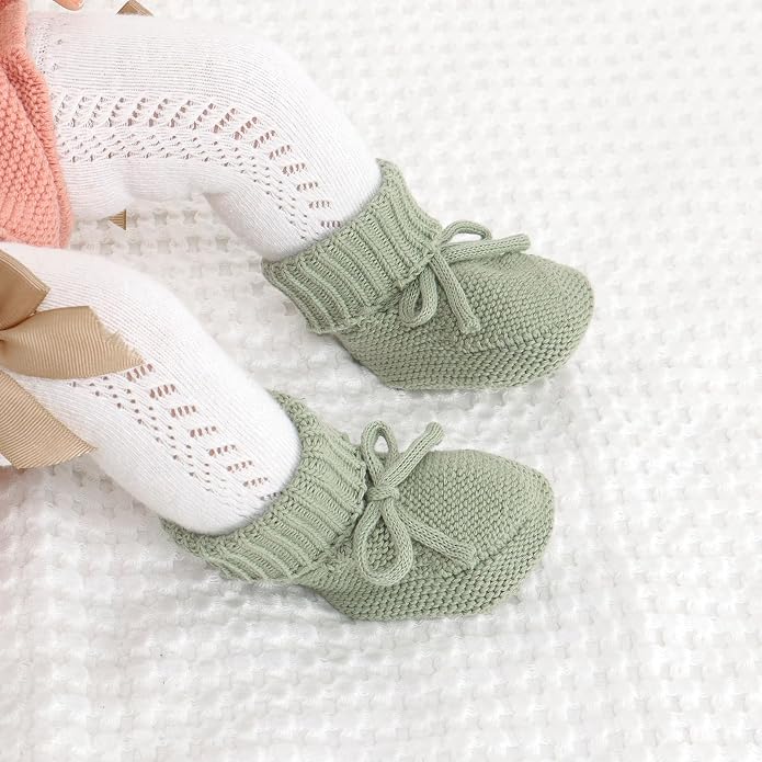 Hadetoto Baby Booties Cotton Newborn Boys Girls Shoes Knit Socks | Cozy Warm - Image 4