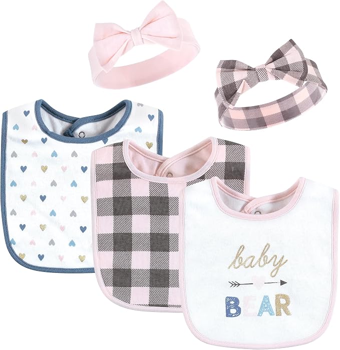 Hudson Baby Unisex Baby Cotton Bib and Headband Set by HudsonBaby
