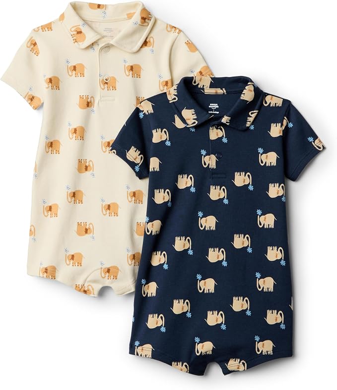 Amazon Essentials x Sofia Grainge Baby Boys' Short Sleeve Cotton Romper by AmazonEssentials
