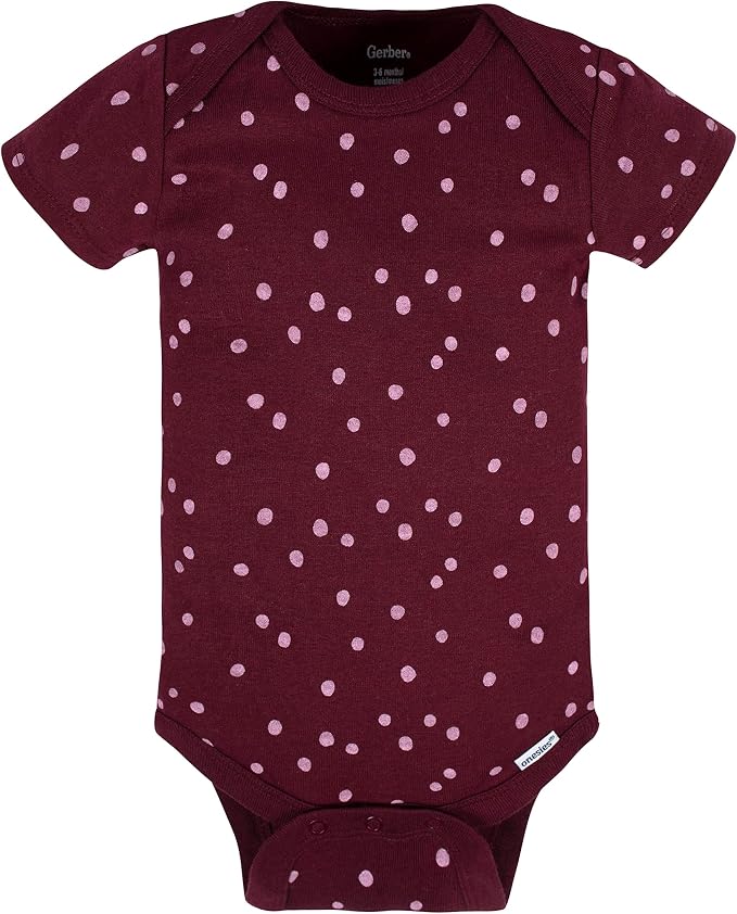 Gerber Baby Girls 5-Pack Short Sleeve Variety Onesies Bodysuits - Image 2