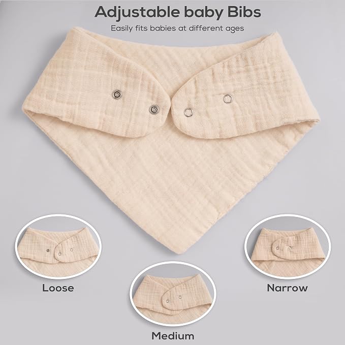 Muslin Baby bibs for drooling and teething, 100% cotton, Bibs for baby girl - Image 2