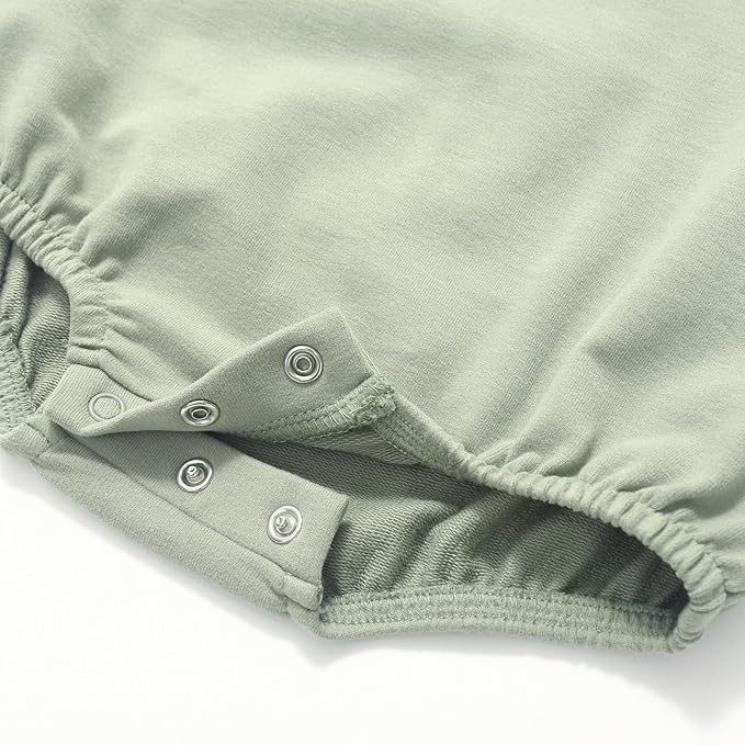 Bafeicao Baby Boy Girl Sweatshirt Romper Organic Cotton Solid Color Long Sleeve Bubble Romper Oversized Warm Fall Winter