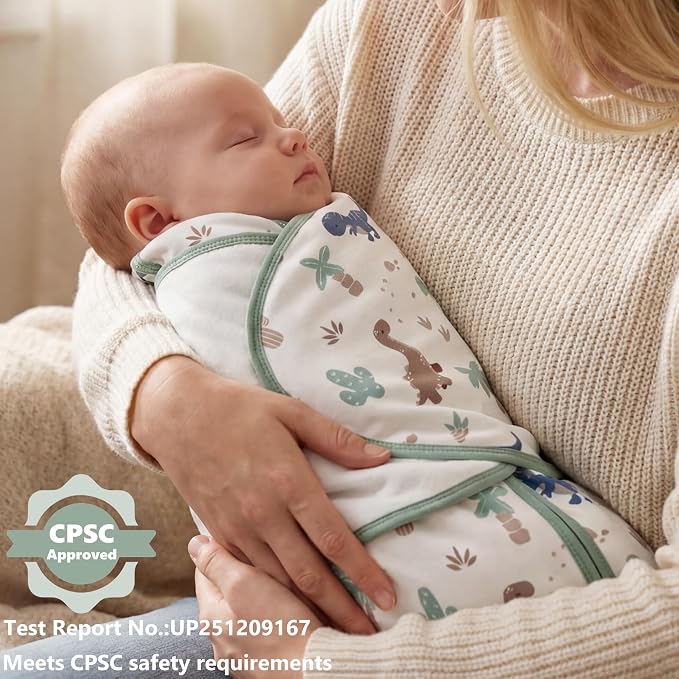 Baby Swaddle 3-6 Months, Cotton Transitional Swaddle Sack | Quiet hook-and-loop - Image 2