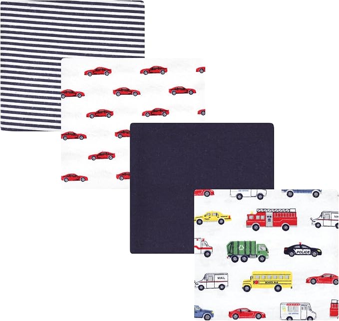 Hudson Baby Unisex Baby Cotton Poly Flannel Receiving Blankets, Going Places by HudsonBaby