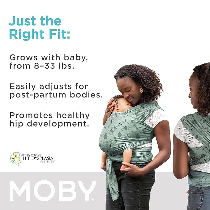 Moby Baby Wrap Carrier Featherknit for Newborns to Toddlers (8-33lbs), Infant Sling Carrier, Lightweight & Hands Free Design, Adjustable for All Body Types (Disney's Hundred Acre Woods Adventures)