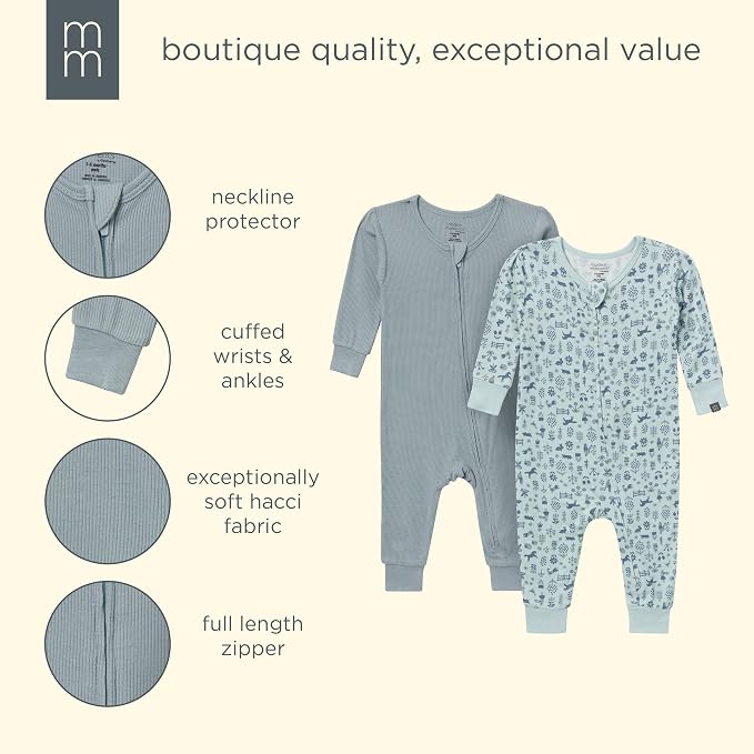 Modern Moments by Gerber Baby Viscose 2-pack Footless Tight Fitting Pajamas - Image 7