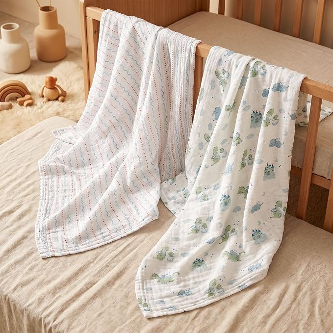 Muslin Swaddle Blankets for Newborn, Cotton Receiving Blanket | 4 Pack 100% - Image 4