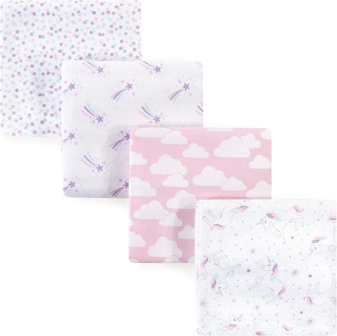 Hudson Baby Unisex Baby Cotton Flannel Receiving Blankets, Magical Unicorn by HudsonBaby