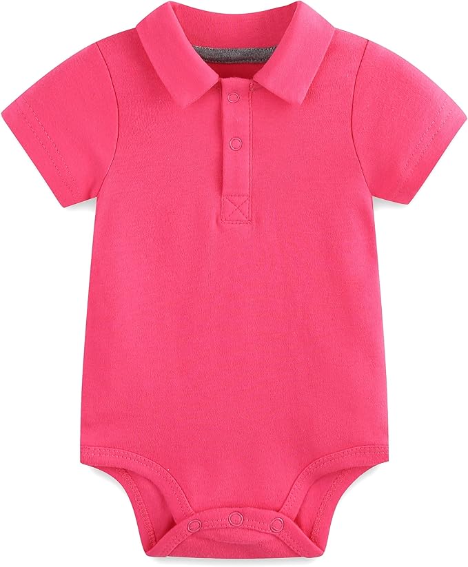 Baby Girl Collared Onsie Polo Bodysuit Boy Cotton Romper Short Sleeve 0~24M by Unknown