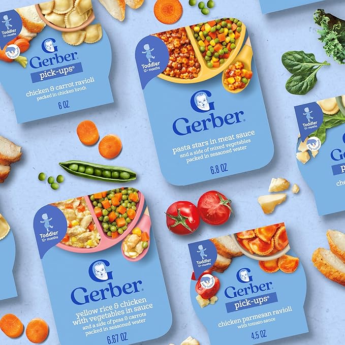 Gerber Toddler Food, Pasta Stars in Meat Sauce, Mealtime for Toddler, 8PK