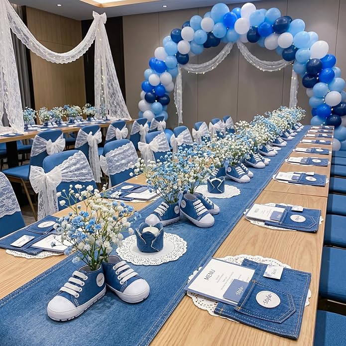 Glitopper 4 Set Baby Shower Table Decorations Booties Bulk - Image 2