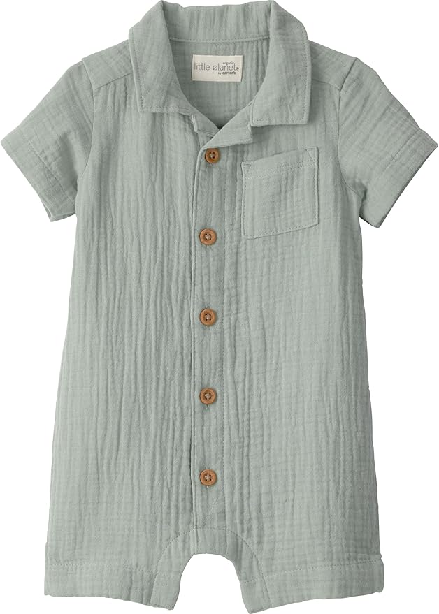 little planet by carter's Unisex Baby Waffle Knit Button-Front Jumpsuit made by LittlePlanet