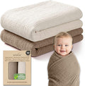 OEKO TEX 100% Organic Cotton 2 PK Baby Muslin Throw Blanket Unisex 47x47 In | by Infancie