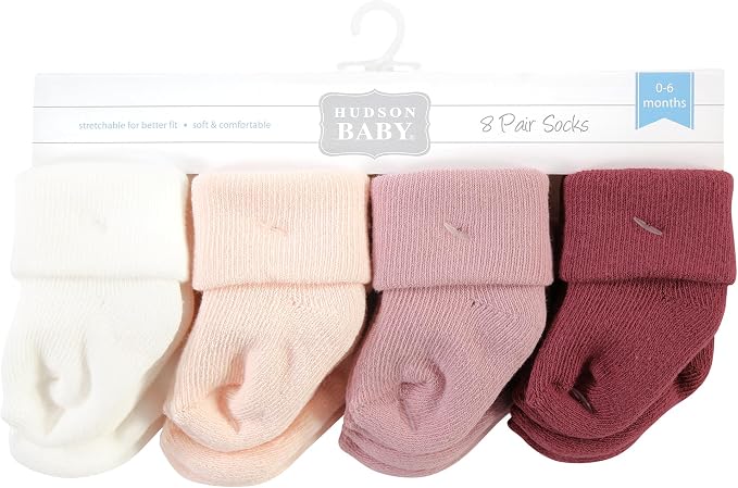 Hudson Baby Baby 8-pack Cotton Rich Newborn and Terry Socks - Image 2