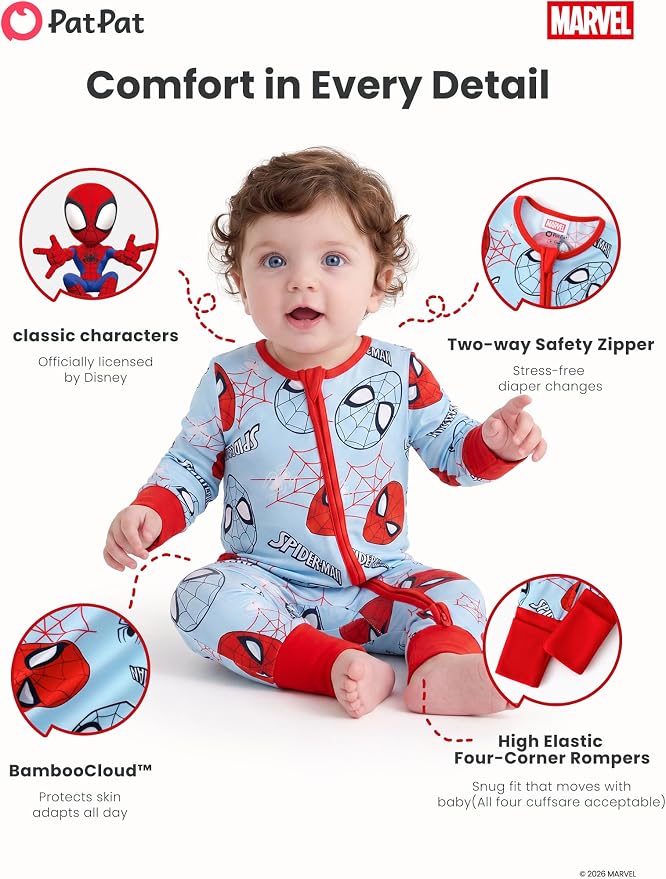 Disney Baby Viscose Made from Bamboo 2-Way Zipper Footie Outfit NB to Inf - Image 6
